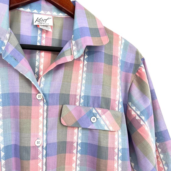 🆕 NWOT Koret Womens Size 12 Easter Pastel Summer Blouse Shirt Top Button Down - Picture 3 of 6